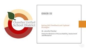 ESSER III Spring Feedback and Updated Strategies